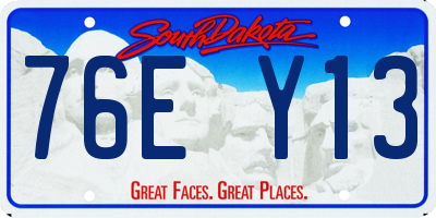 SD license plate 76EY13