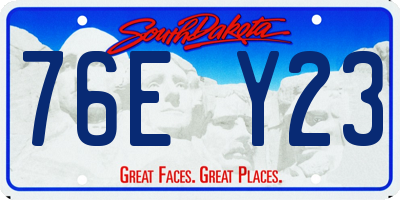 SD license plate 76EY23