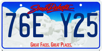SD license plate 76EY25
