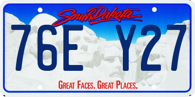 SD license plate 76EY27