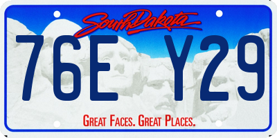 SD license plate 76EY29