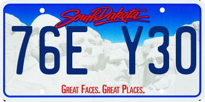 SD license plate 76EY30