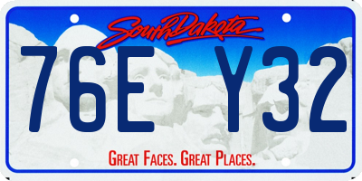 SD license plate 76EY32