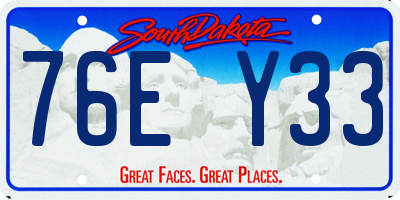 SD license plate 76EY33