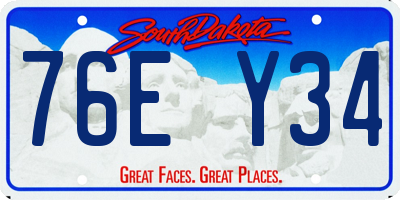 SD license plate 76EY34