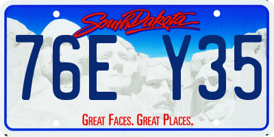 SD license plate 76EY35
