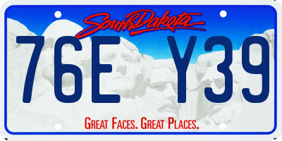 SD license plate 76EY39