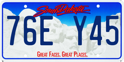 SD license plate 76EY45