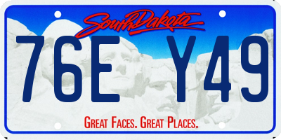 SD license plate 76EY49
