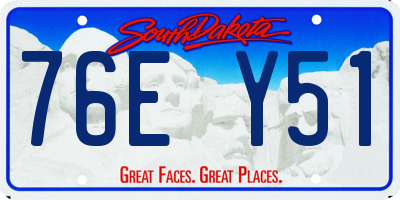SD license plate 76EY51