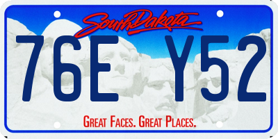 SD license plate 76EY52