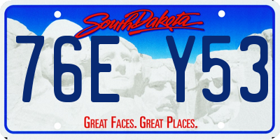 SD license plate 76EY53