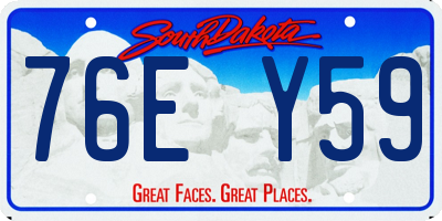 SD license plate 76EY59