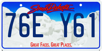 SD license plate 76EY61