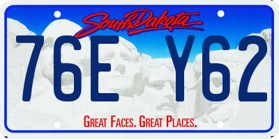 SD license plate 76EY62