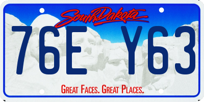 SD license plate 76EY63