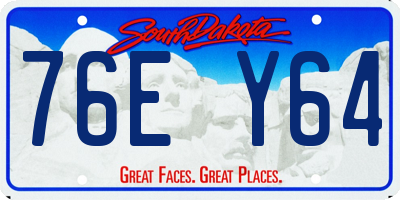 SD license plate 76EY64