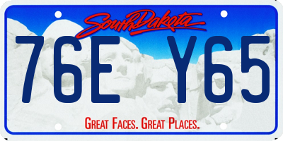 SD license plate 76EY65