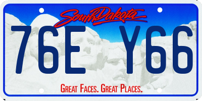 SD license plate 76EY66