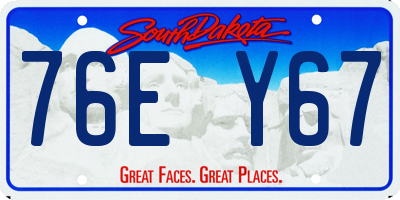 SD license plate 76EY67