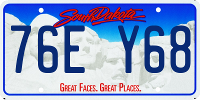 SD license plate 76EY68