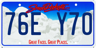 SD license plate 76EY70