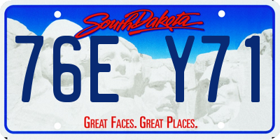 SD license plate 76EY71