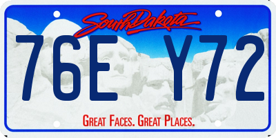 SD license plate 76EY72