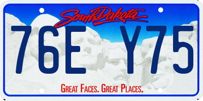 SD license plate 76EY75