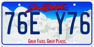 SD license plate 76EY76