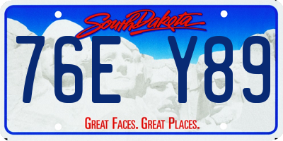SD license plate 76EY89