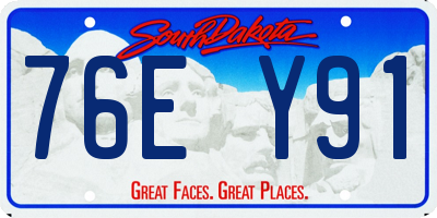 SD license plate 76EY91