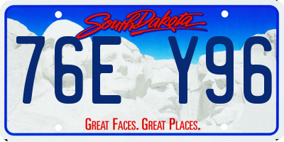 SD license plate 76EY96