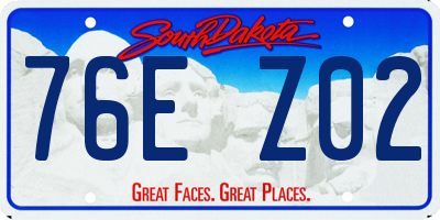 SD license plate 76EZ02