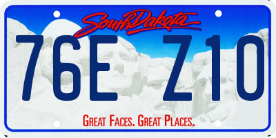 SD license plate 76EZ10