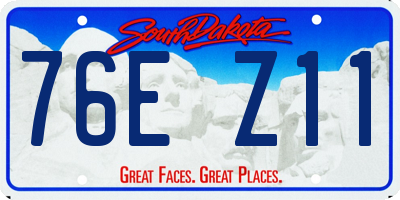 SD license plate 76EZ11