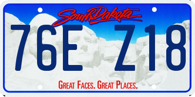 SD license plate 76EZ18