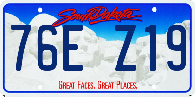 SD license plate 76EZ19