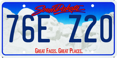 SD license plate 76EZ20