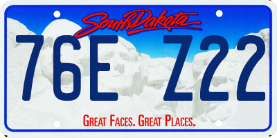 SD license plate 76EZ22