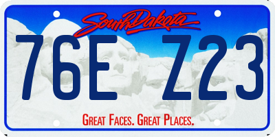 SD license plate 76EZ23