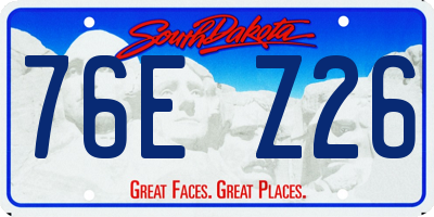 SD license plate 76EZ26