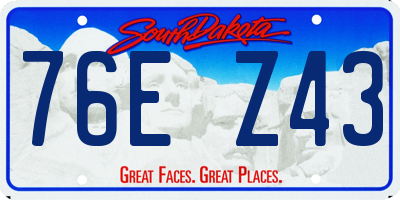 SD license plate 76EZ43