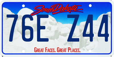 SD license plate 76EZ44