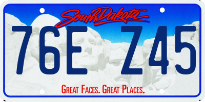 SD license plate 76EZ45