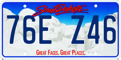 SD license plate 76EZ46