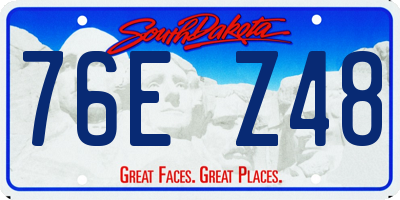 SD license plate 76EZ48