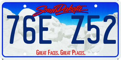 SD license plate 76EZ52