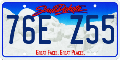 SD license plate 76EZ55