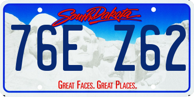 SD license plate 76EZ62